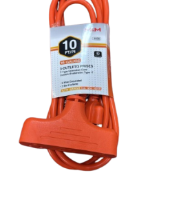 10 FT 3 OUTLET ORANGE
