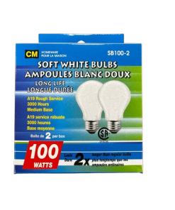 100W SOFT WHITE BULBS 2PC (PACK OF 12)