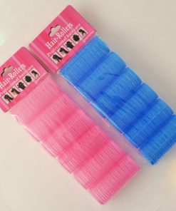 PINK OR BLUE SMALL HAIR ROLLER 6PCS (PACK OF 12)