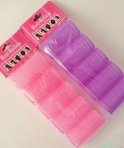 PINK OR PURPLE HAIR ROLLER 4PCS (PACK OF 12)