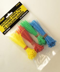 SMALL COLORED CABLE TIES 200PCS (PACK OF 12)
