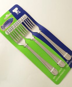 STAINLESS STEEL CUTLERY FORK SET 3PC (PACK OF 12)