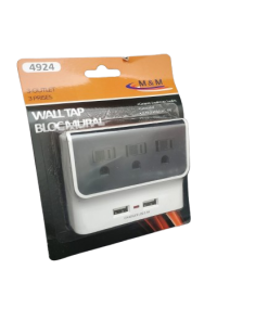 WALL TAP 3 OUTLET 2 USB 4924