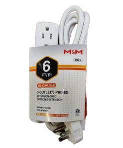 EXTENSION CORD 6 FT 3 OUTLET 3 PIN 4925