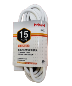 EXTENSION CORD 15 FT 3 OUTLET 3 PIN 4927