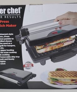 BETTER CHEF PANINI PRESS SANDWICH MAKER SILVER
