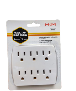 WALL TAP 6 OUTLET 4948 (PACK OF 6)