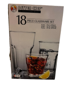 BETTER CHEF 18PC GLASSWARE SET