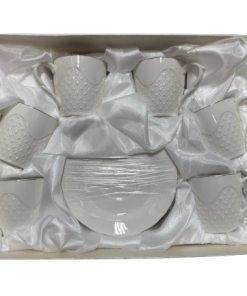 WHITE 12PC CUP SET & SUCERS