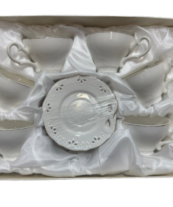 PLAIN WHITE 12PC CUP SET & SUCERS