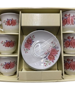 FLOWER DESIGN 12PC CUP SET & SUCERS