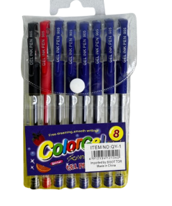 COLOR GEL INK PEN 8 PCS (PACK OF 12)