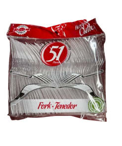 HEAVY DUTY CUTLERY FORK 51PCS CLEAR (24 PACKS)