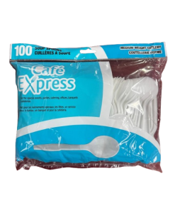 CAFE EXPRESS SOUP SPOON 100PCS (10 PACKS)
