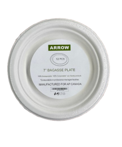 7" BAGASSE PLATE 12 PCS (PACK OF 24)