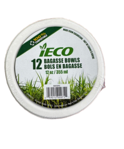 12 OZ BAGASSE BOWL 12 PCS (PACK OF 14)