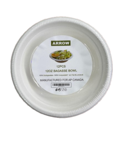 12 OZ BAGASSE BOWL 12 PCS (PACK OF 24)